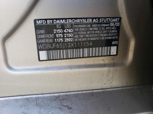 WDBUF65J13X111154 Mercedes-Benz E 320