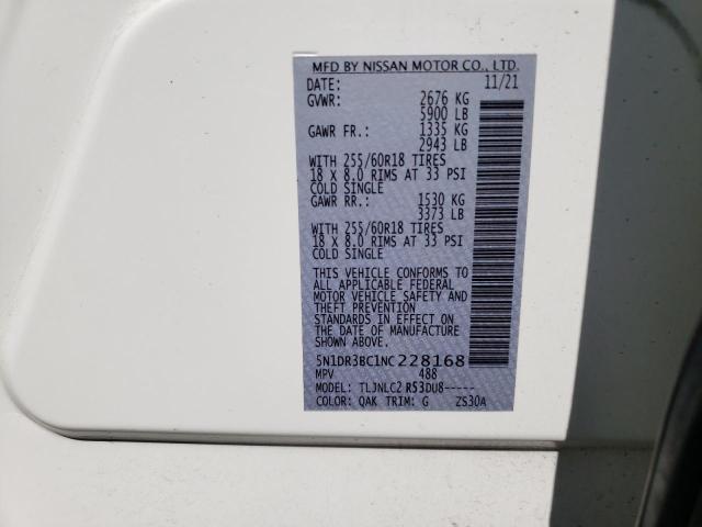5N1DR3BC1NC228168 Nissan Pathfinder Sv