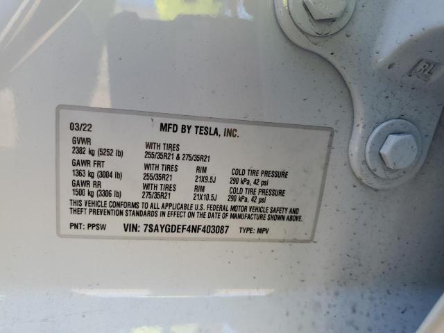 7SAYGDEF4NF403087 Tesla Model Y