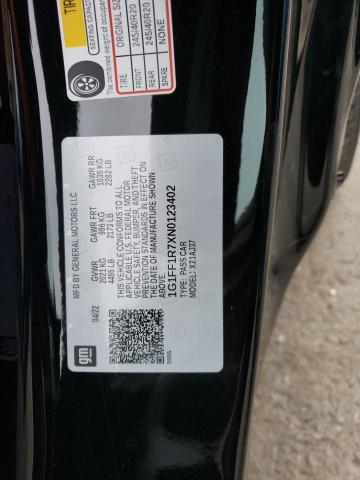 2022 CHEVROLET CAMARO LT1 1G1FF1R7XN0123402
