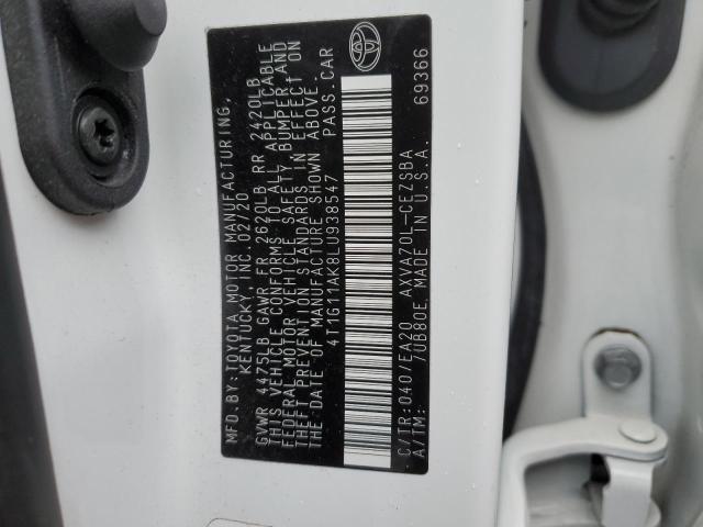 4T1G11AK8LU938547 Toyota CAMRY SE