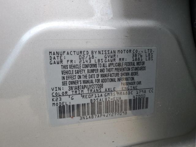2018 NISSAN SENTRA 3N1AB7AP4JY277098