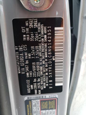5XYRLDLC8NG142951 KIA SORENTO S