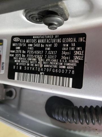 5XYKTDA79FG600778 KIA SORENTO LX