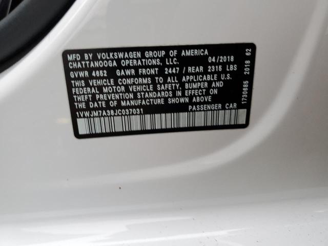2018 VOLKSWAGEN PASSAT GT - 1VWJM7A38JC037031