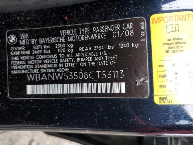 WBANW53508CT53113 BMW 5 Series