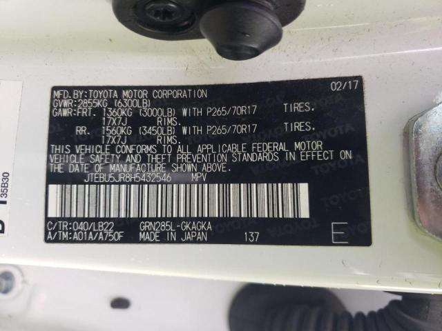 2017 TOYOTA 4RUNNER SR JTEBU5JR8H5432546