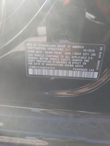 2016 VOLKSWAGEN PASSAT SE - 1VWBS7A3XGC047319
