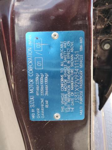 JS3TX92V934111361 Suzuki Xl7 Plus