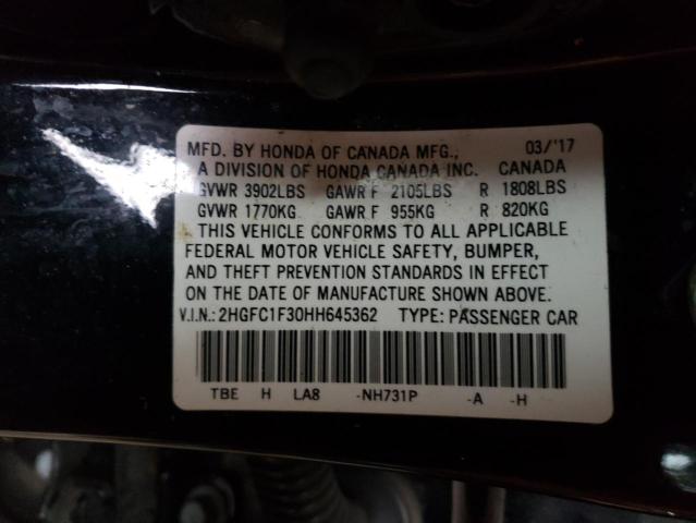 2017 HONDA CIVIC EX 2HGFC1F30HH645362