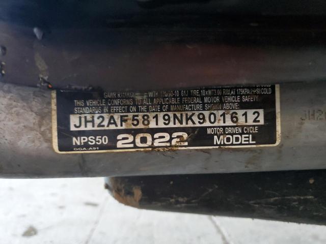 2022 HONDA NPS50 - JH2AF5819NK901612