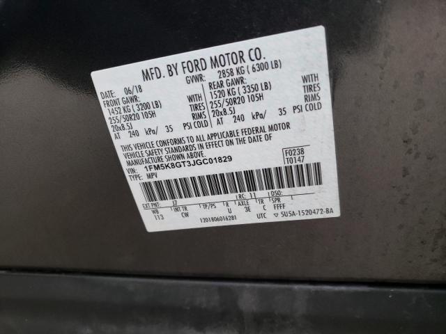 1FM5K8GT3JGC01829 Ford EXPLORER SPORT