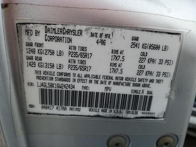 1J4GL58K16W242434 Jeep Liberty Limited