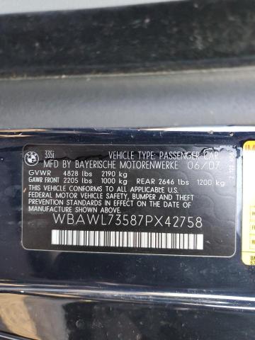 WBAWL73587PX42758 BMW 335 I