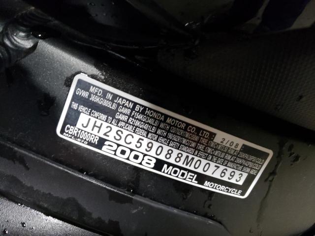 2008 HONDA CBR1000 RR - JH2SC59088M007693