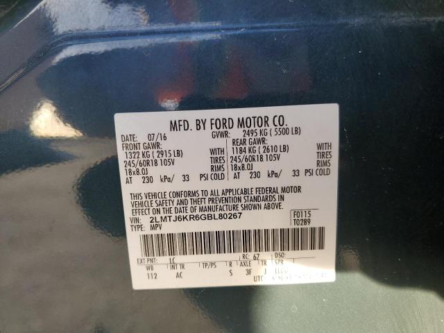2016 LINCOLN MKX SELECT 2LMTJ6KR6GBL80267