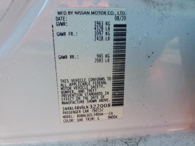 2020 NISSAN ALTIMA S - 1N4BL4BV6LN322008