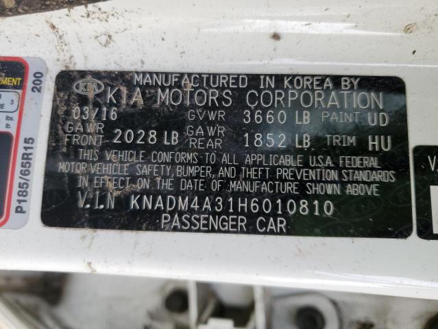KNADM4A31H6010810 KIA Rio