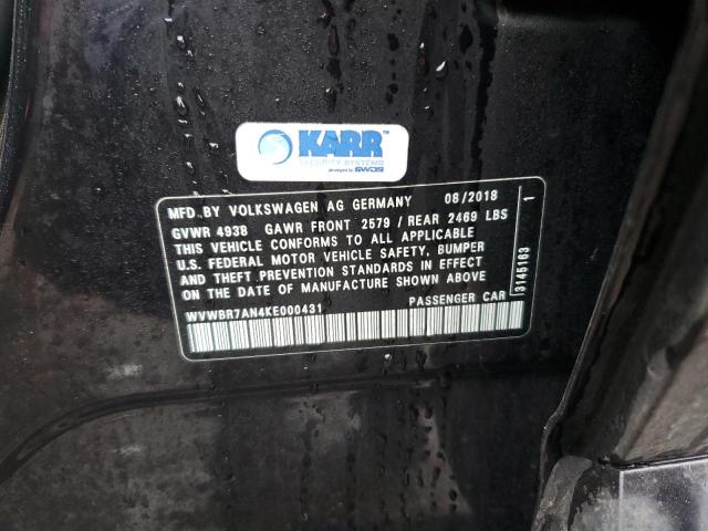 2019 VOLKSWAGEN ARTEON SE WVWBR7AN4KE000431