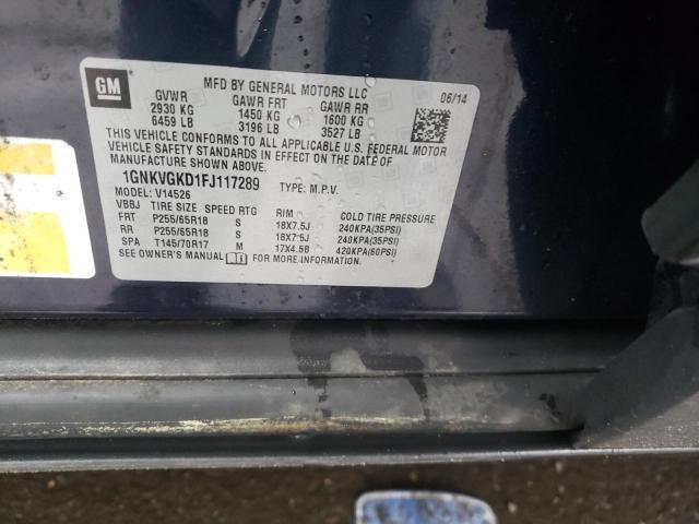 2015 CHEVROLET TRAVERSE L - 1GNKVGKD1FJ117289