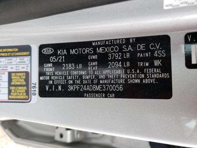 3KPF24AD8ME370056 KIA FORTE FE