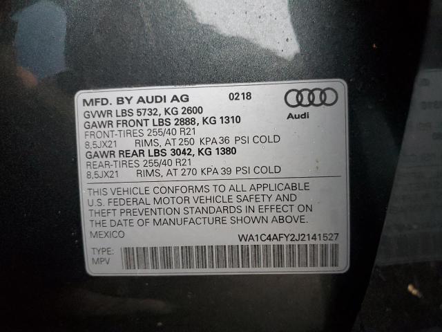 2018 AUDI SQ5 PRESTI WA1C4AFY2J2141527