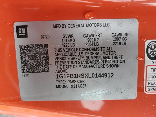 2020 CHEVROLET CAMARO LS - 1G1FB1RSXL0144912