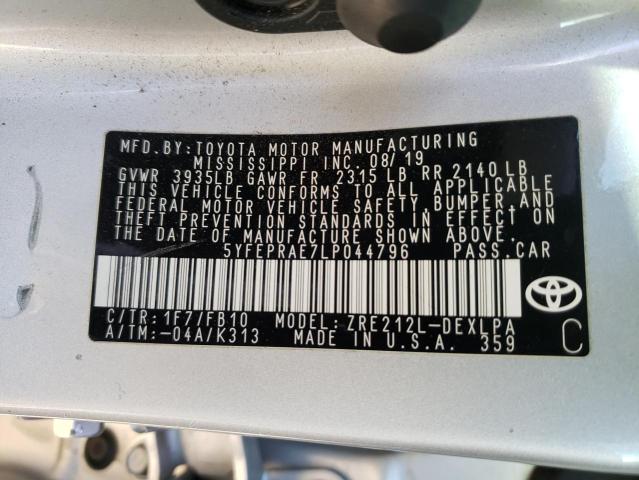 2020 TOYOTA COROLLA LE 5YFEPRAE7LP044796