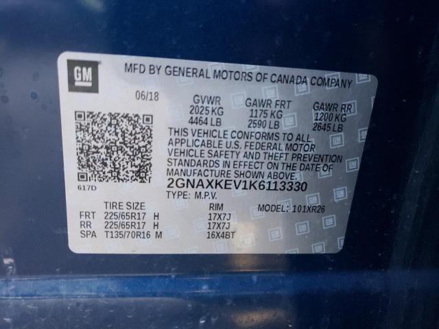 2019 CHEVROLET EQUINOX LT 2GNAXKEV1K6113330