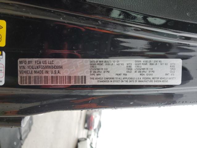 1C4JJXFG5MW843094 Jeep Wrangler Unlimited Rubicon