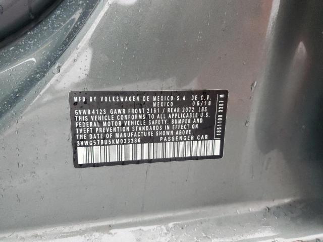 2019 VOLKSWAGEN JETTA SEL 3VWG57BU5KM033386