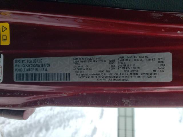 2022 JEEP WRANGLER U 1C4HJXDN5NW187769