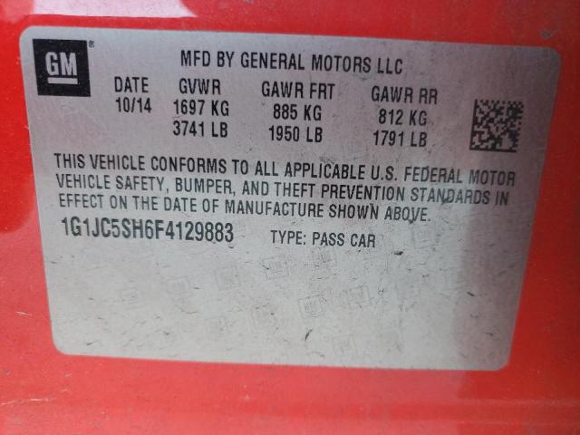 2015 CHEVROLET SONIC LT - 1G1JC5SH6F4129883