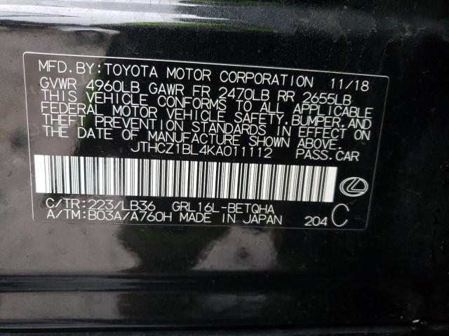 2019 LEXUS GS 350 BAS - JTHCZ1BL4KA011112