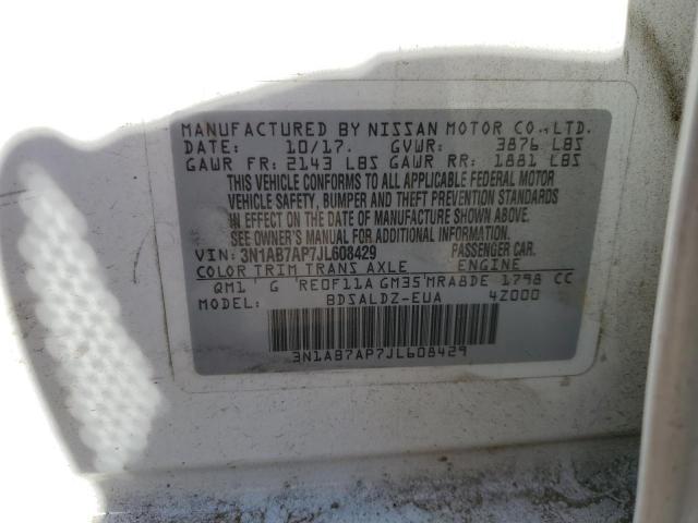 2018 NISSAN SENTRA S 3N1AB7AP7JL608429