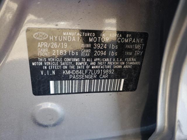 2020 HYUNDAI ELANTRA SE - KMHD84LF7LU919892