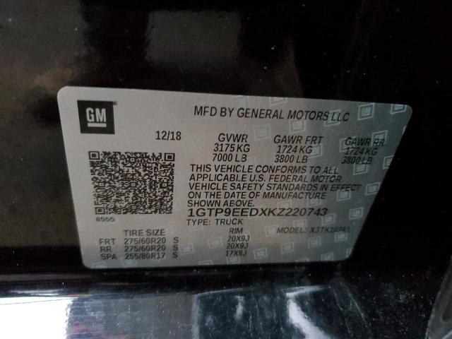 1GTP9EEDXKZ220743 GMC Sierra K1500 At4