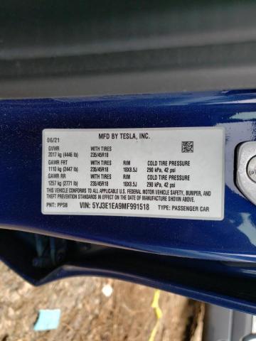 5YJ3E1EA9MF991518 Tesla MODEL 3