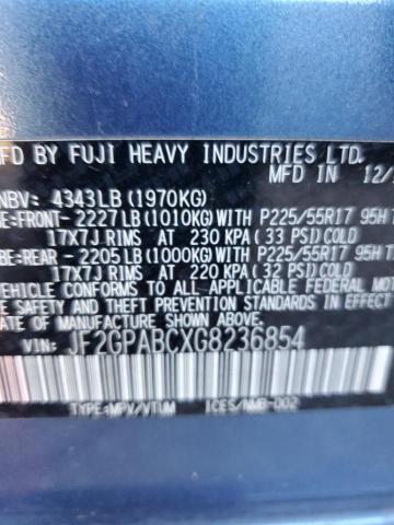 JF2GPABCXG8236854 Subaru Crosstrek Premium