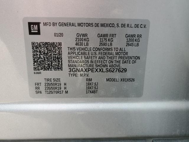 2020 CHEVROLET EQUINOX PR - 3GNAXPEXXLS627629