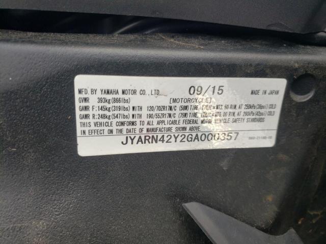 2016 YAMAHA YZFR1S C JYARN42Y2GA000357