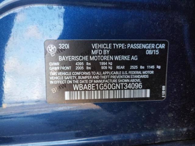 2016 BMW 320 I - WBA8E1G50GNT34096