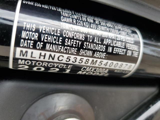 2021 HONDA CMX300 A MLHNC5358M5400878