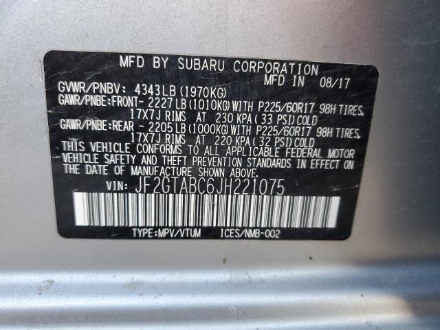 JF2GTABC6JH221075 Subaru Crosstrek Premium