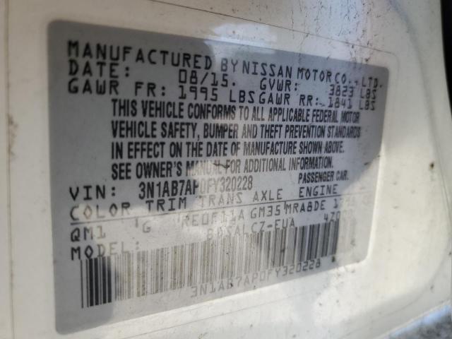 2015 NISSAN SENTRA S 3N1AB7AP0FY320228