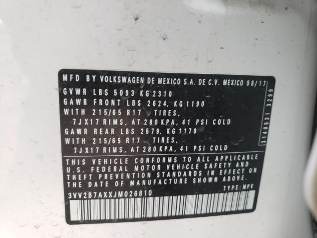 2018 VOLKSWAGEN TIGUAN SE 3VV2B7AXXJM026810