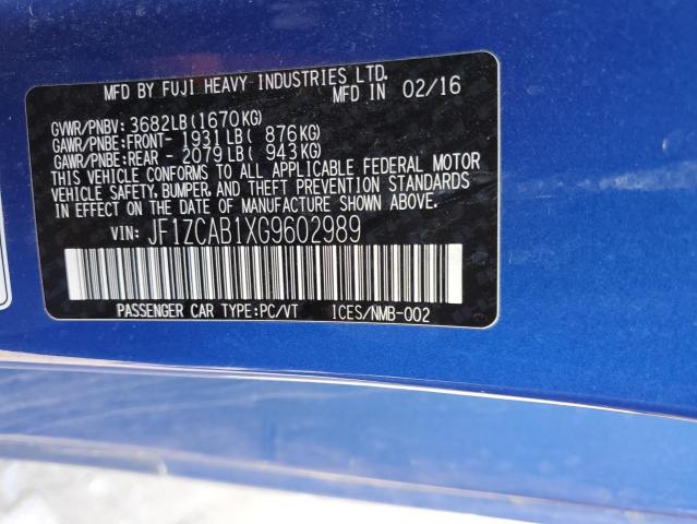 JF1ZCAB1XG9602989 Subaru Brz 2.0 Premium
