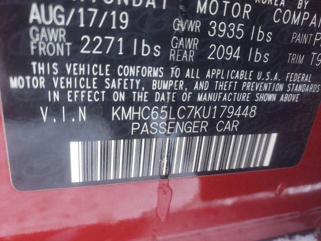 2019 HYUNDAI IONIQ BLUE - KMHC65LC7KU179448