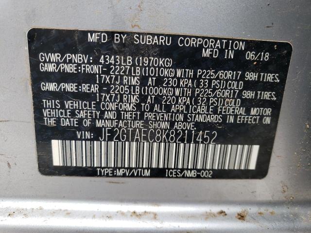 JF2GTAEC8K8211452 Subaru Crosstrek Premium