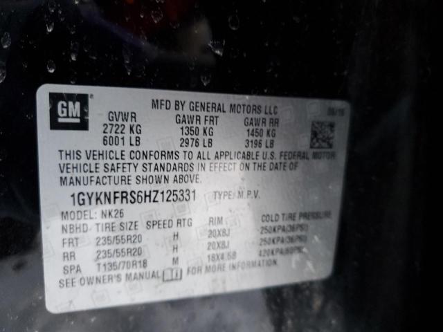 1GYKNFRS6HZ125331 Cadillac Xt5 Platinum